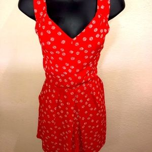 Women’s Red Romper with Open Back